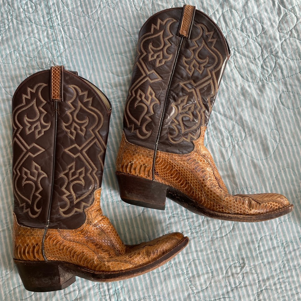 Dan Post Brown and Tan Heeled Boots